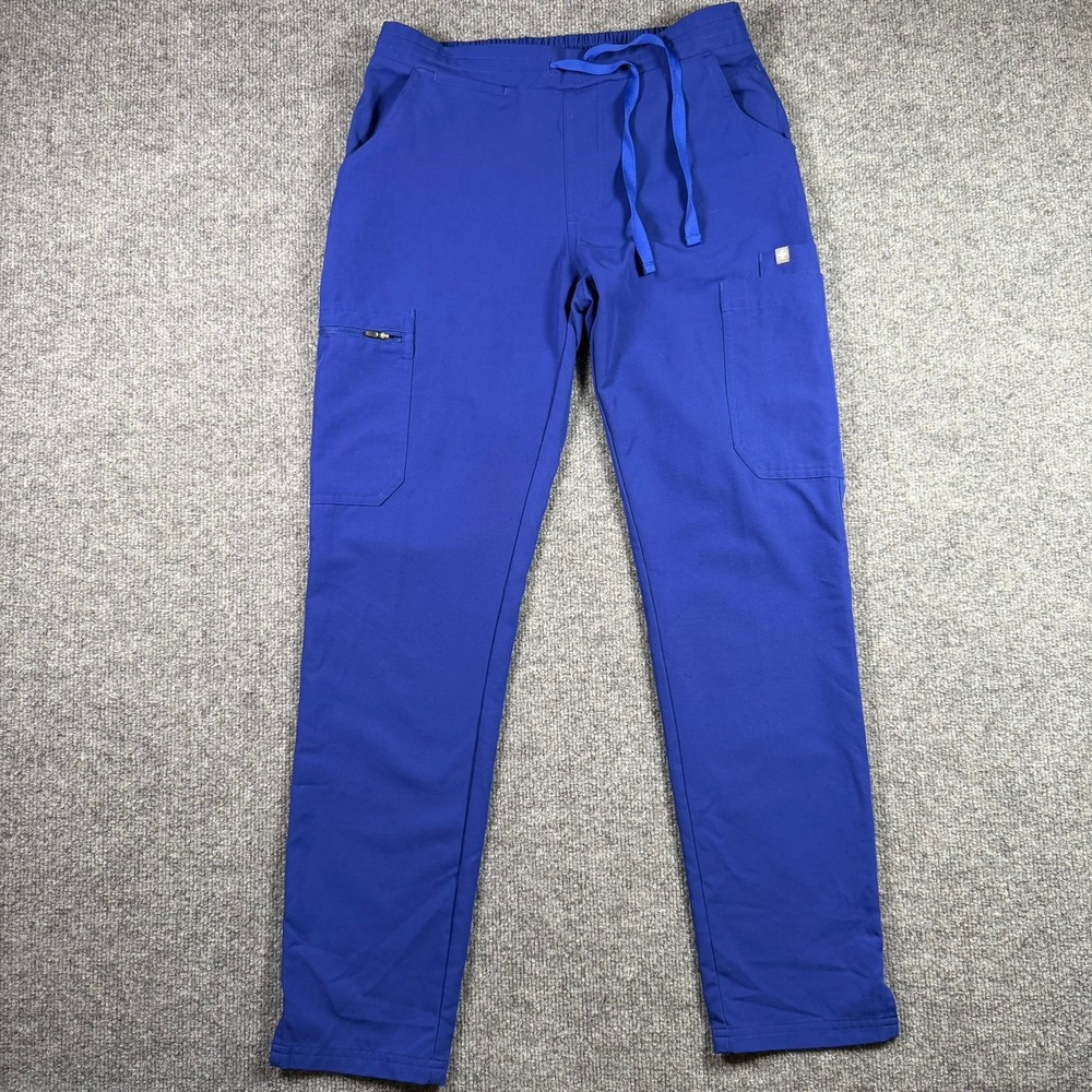 FIGS Scrub Pants Womens XS Royal Blue Technical Collection Cargo Drawstring